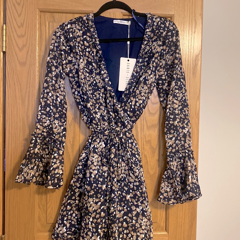 Women’s Floral Long Sleeve Wrap Dress